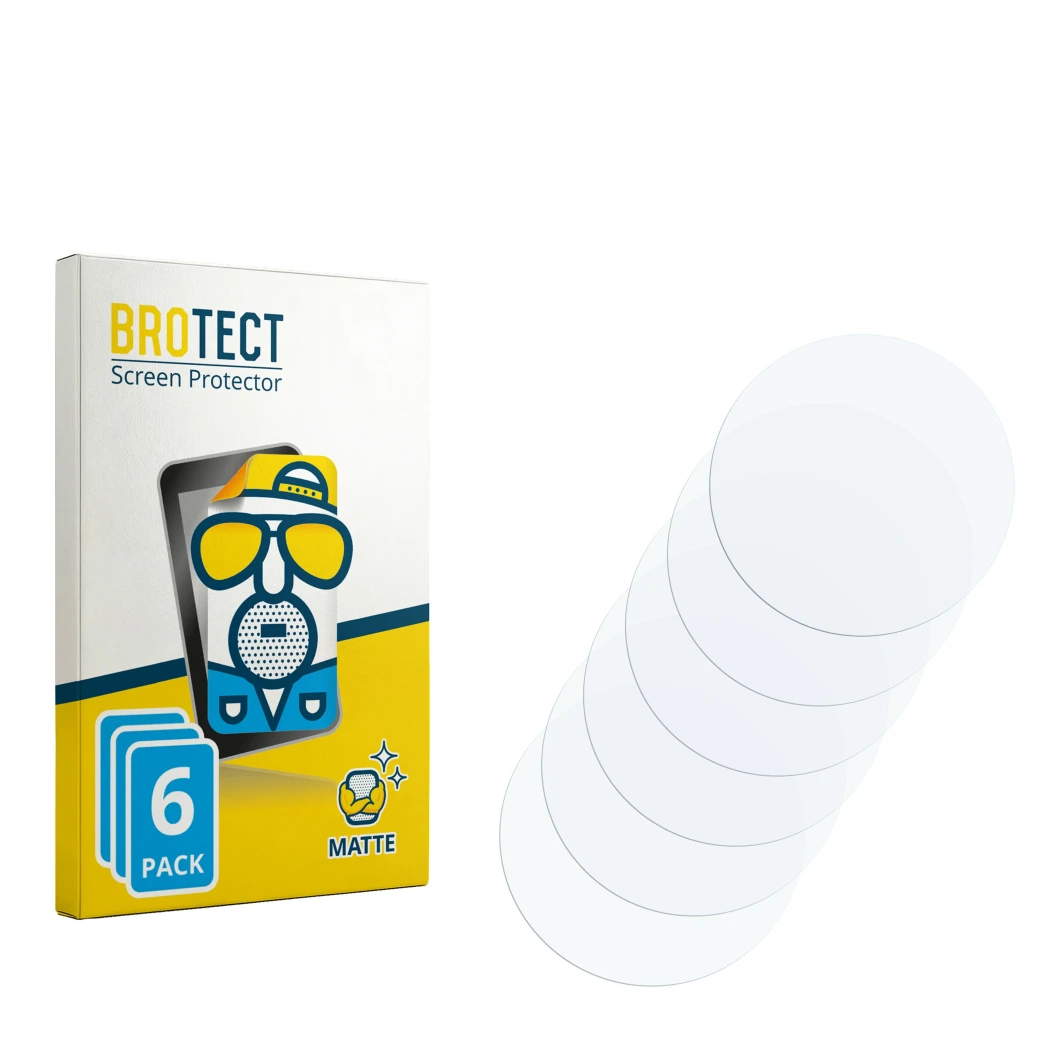 Face avant d’un emballage produit avec le logo de la marque BROTECT. À côté se trouve la protection d’écran correspondante.