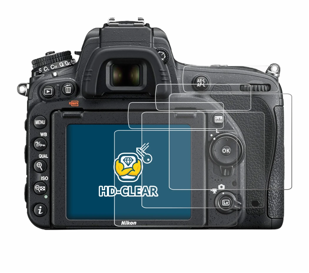 Image de l'appareil Nikon D750 avec une grande variété de protections d'écran.