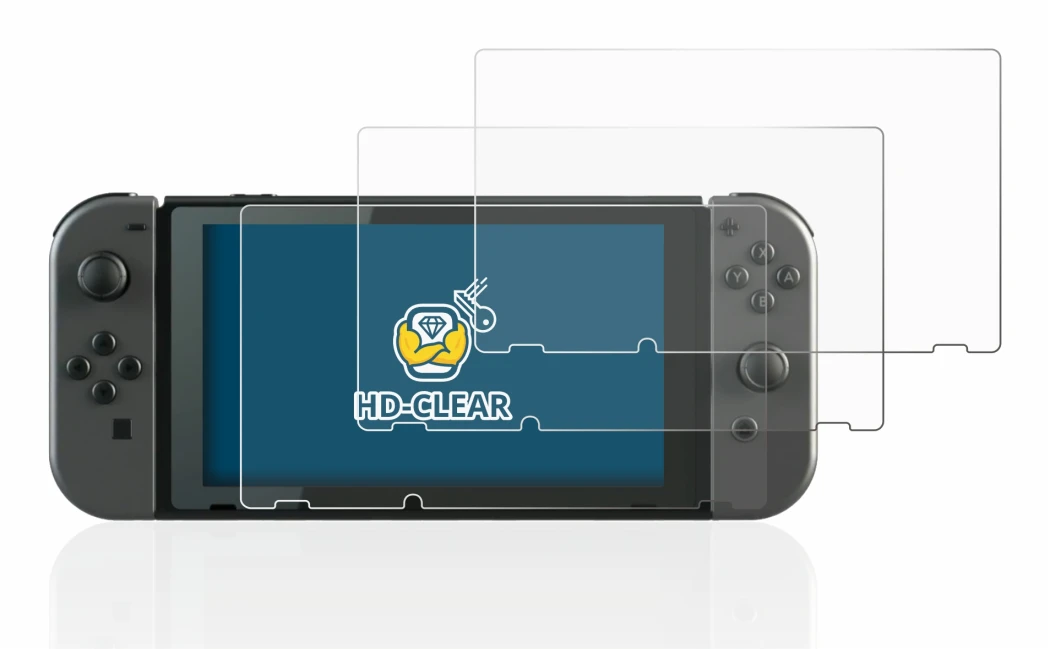 Image de l'appareil Nintendo Switch avec une grande variété de protections d'écran.