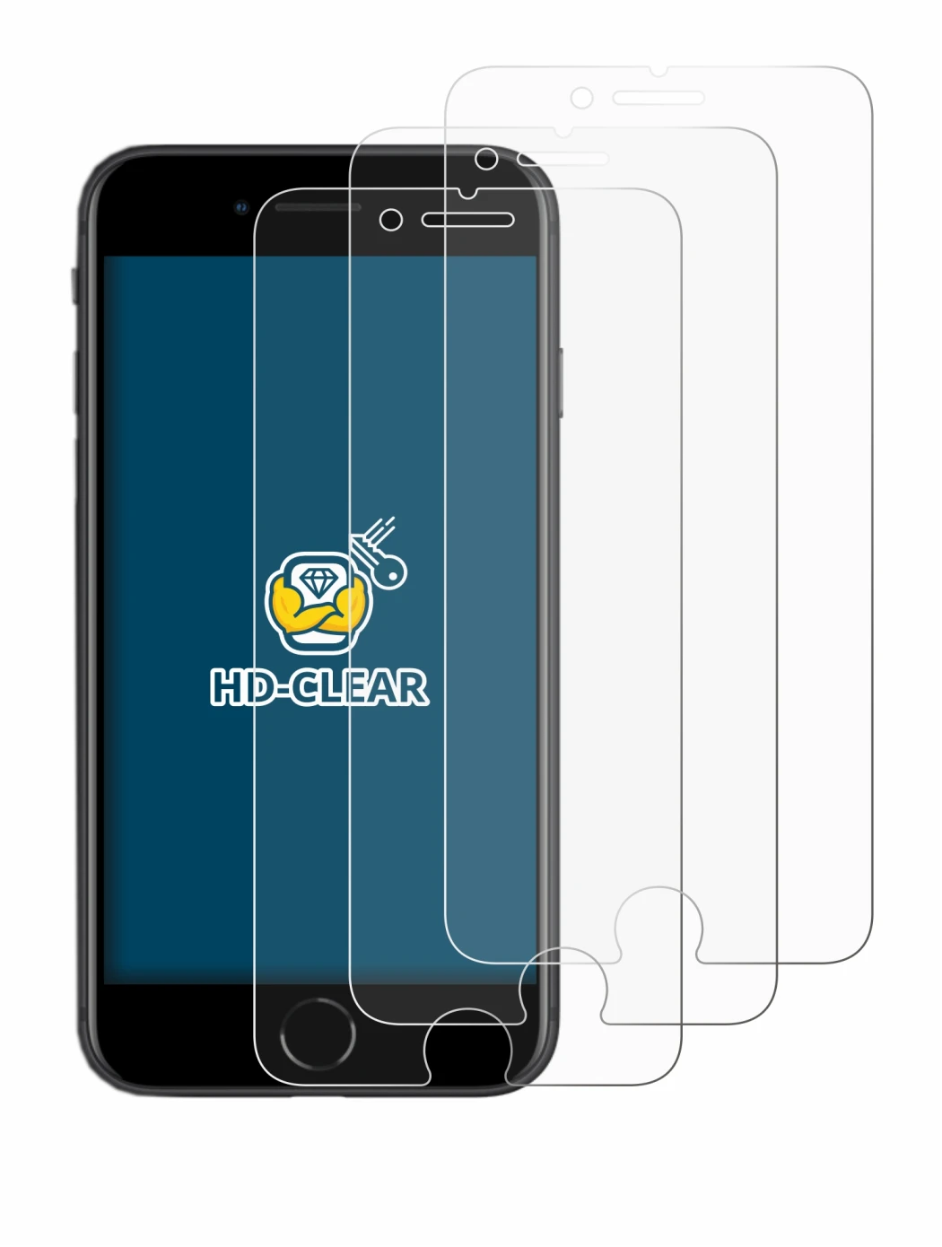 Image de l'appareil Apple iPhone SE 2 2020 avec une grande variété de protections d'écran.