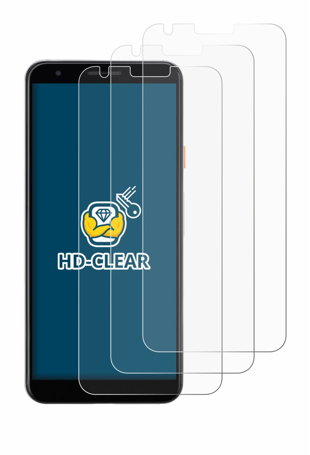Image de l'appareil Google Pixel 3a avec une grande variété de protections d'écran.