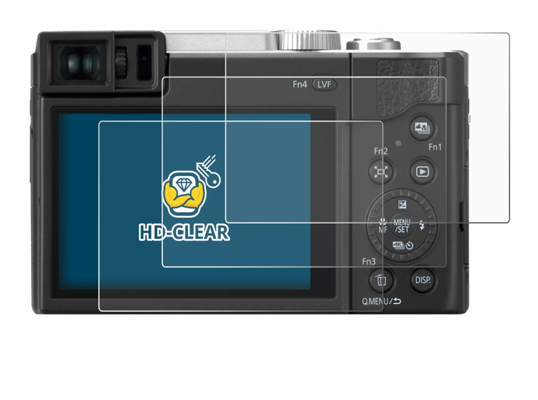 Image de l'appareil Panasonic Lumix DC-TZ96 avec une grande variété de protections d'écran.