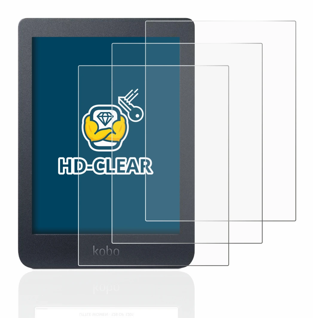 Image de l'appareil Kobo Nia avec une grande variété de protections d'écran.