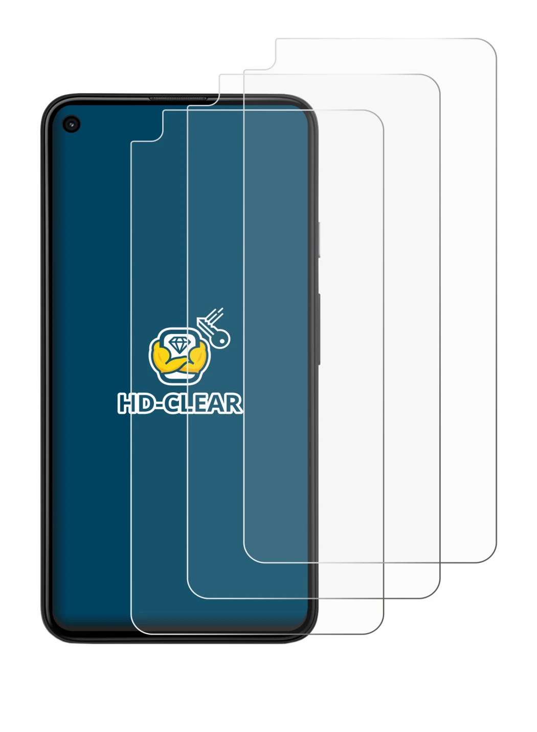 Image de l'appareil Google Pixel 4a 5G avec une grande variété de protections d'écran.