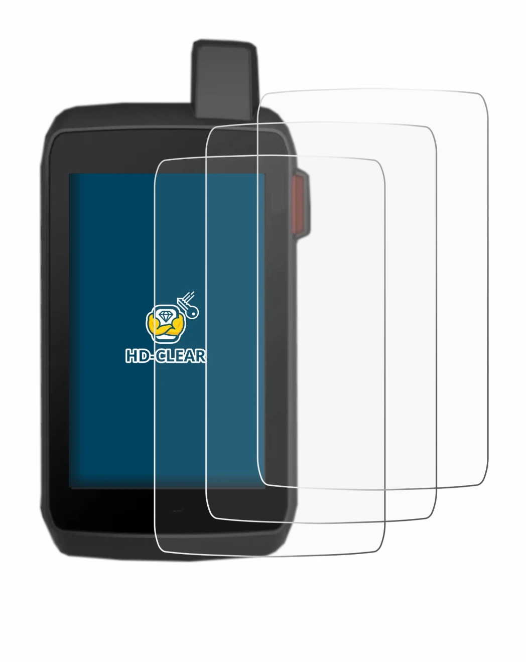 Image de l'appareil Garmin Montana 700 avec une grande variété de protections d'écran.