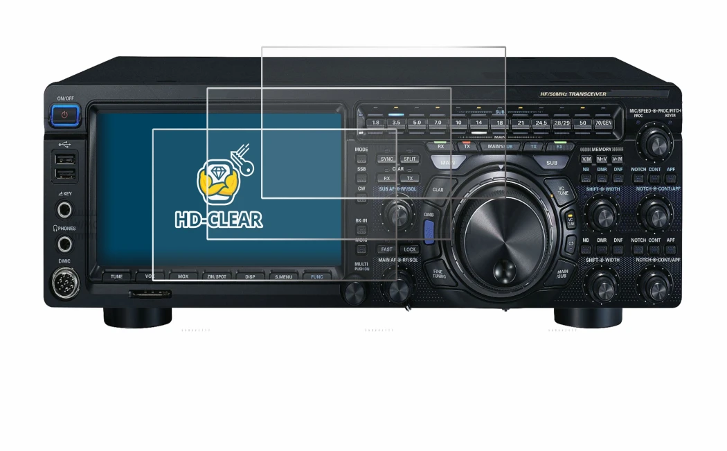 Image de l'appareil Yaesu FT-DX101D avec une grande variété de protections d'écran.