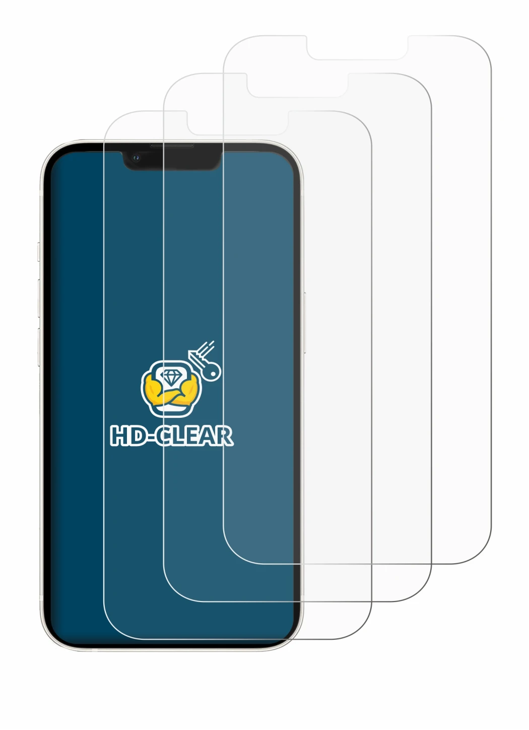 Image de l'appareil Apple iPhone 13 avec une grande variété de protections d'écran.