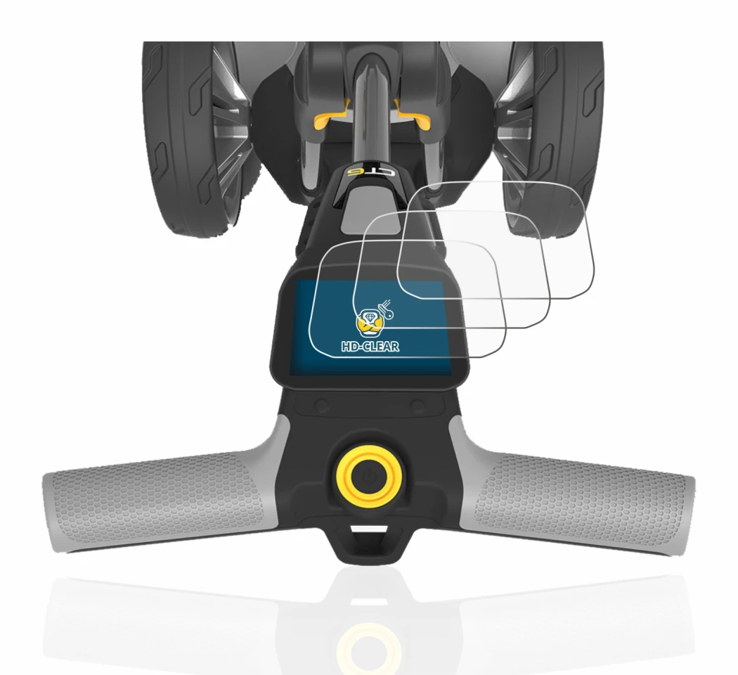 Image de l'appareil PowaKaddy CT6 avec une grande variété de protections d'écran.