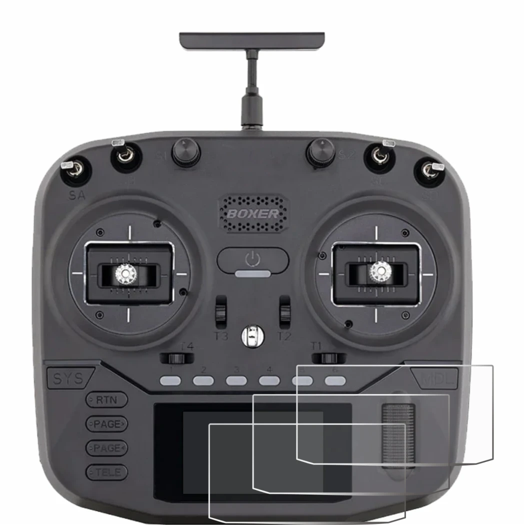 Image de l'appareil Radiomaster Boxer avec une grande variété de protections d'écran.