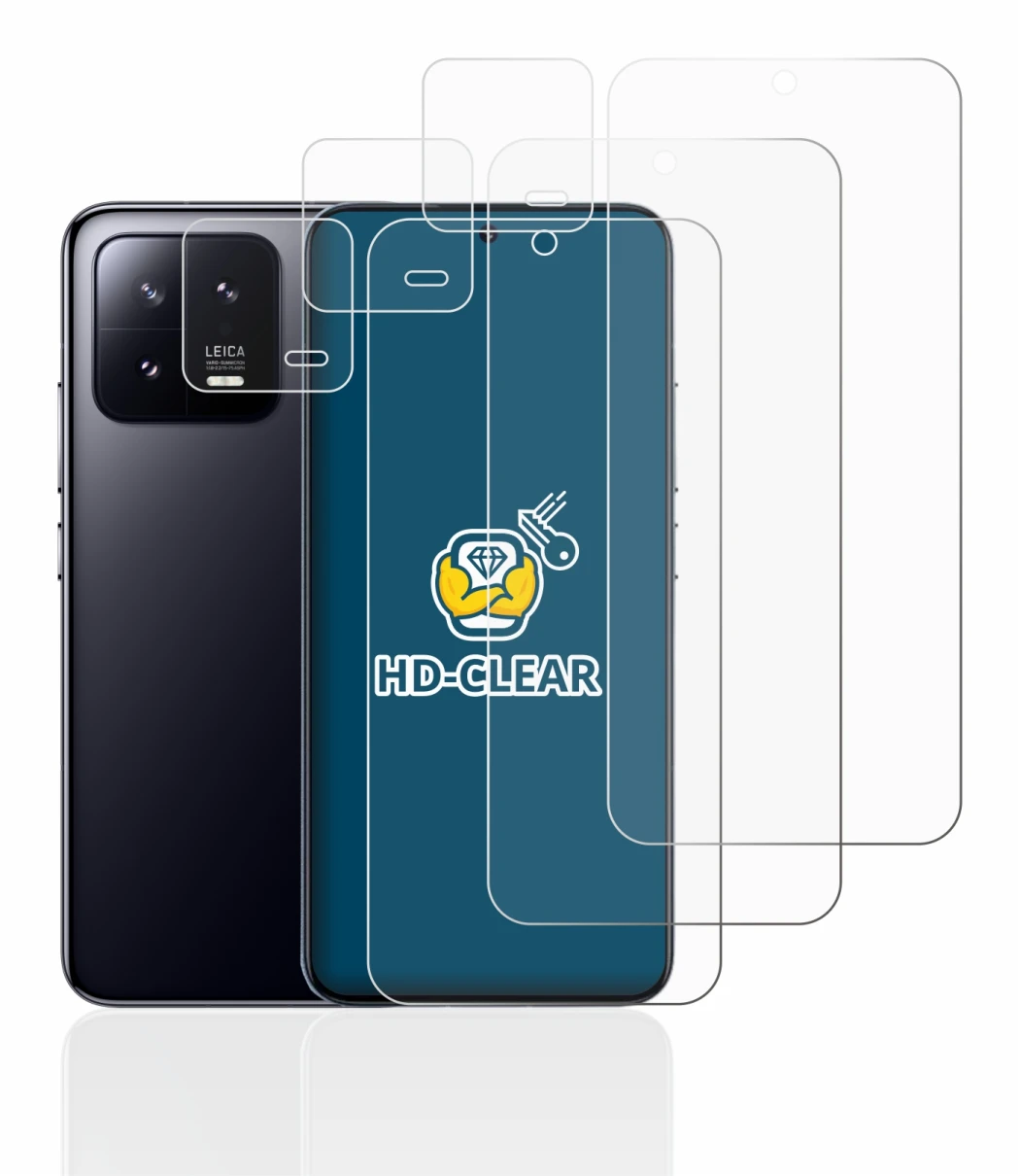 Image de l'appareil Xiaomi 13 (Avant+Caméra) avec une grande variété de protections d'écran.