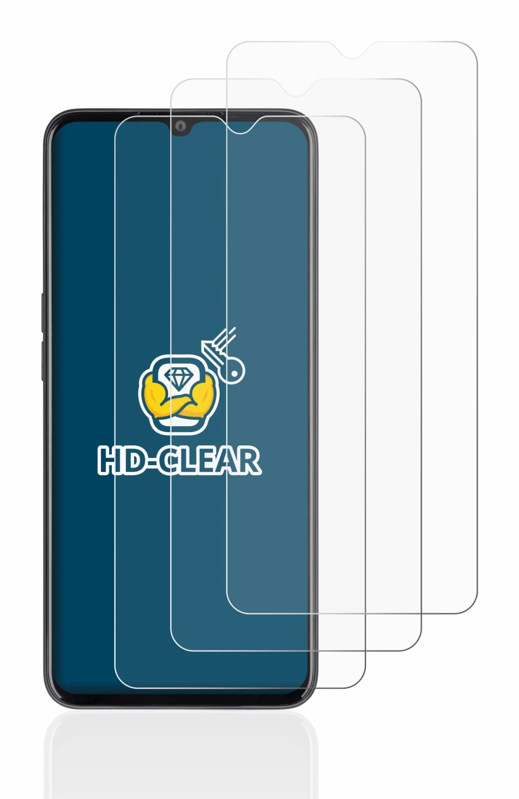Image de l'appareil Oppo A77 5G avec une grande variété de protections d'écran.
