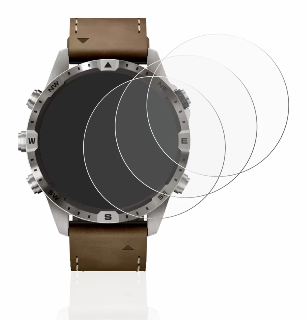 Image de l'appareil Garmin Marq Adventurer (Gen 2) avec une grande variété de protections d'écran.