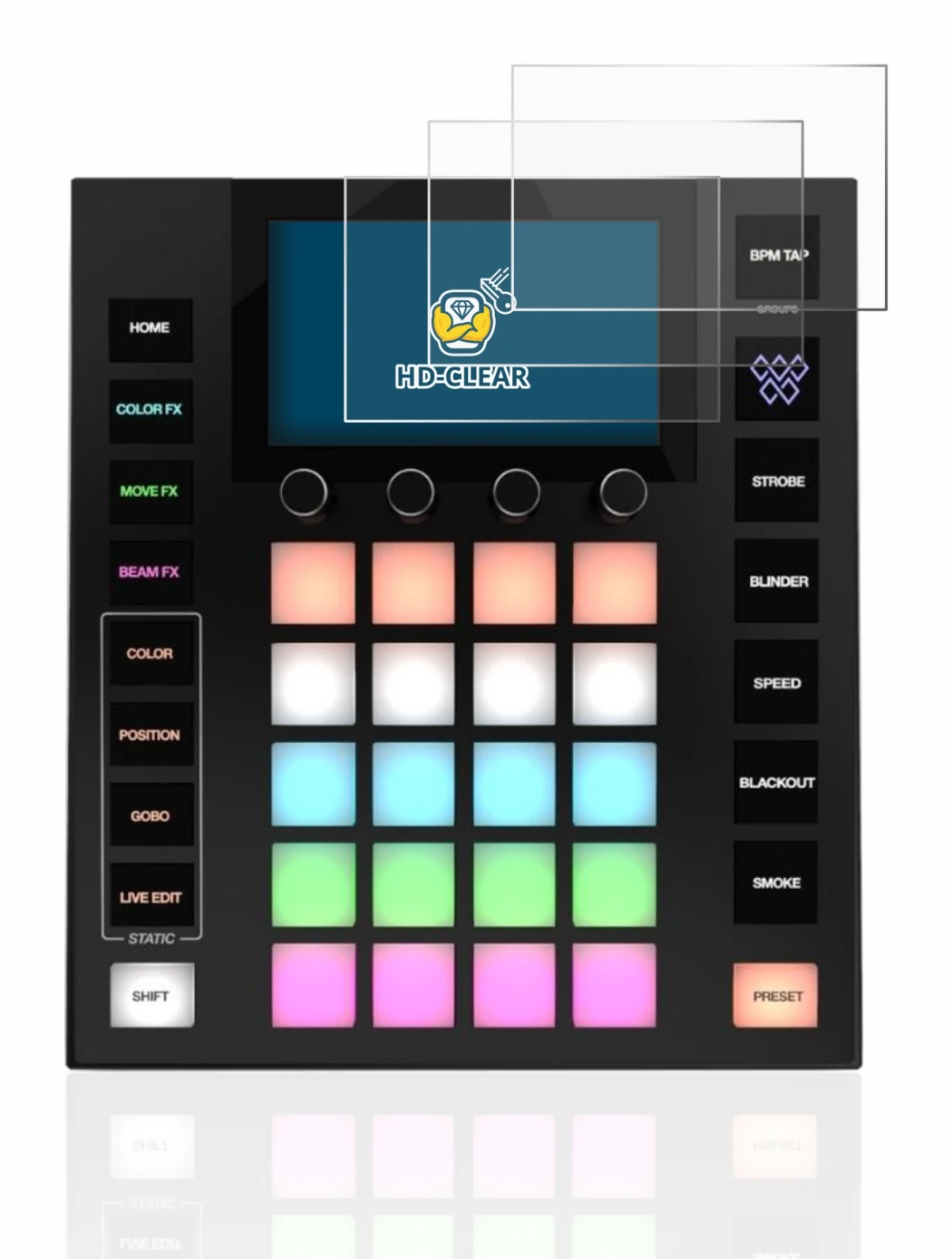 Image de l'appareil Wolfmix W1 avec une grande variété de protections d'écran.