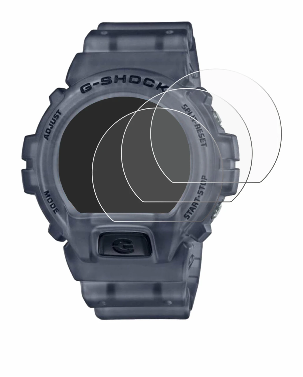 Image de l'appareil Casio G-Shock DW-6900 avec une grande variété de protections d'écran.