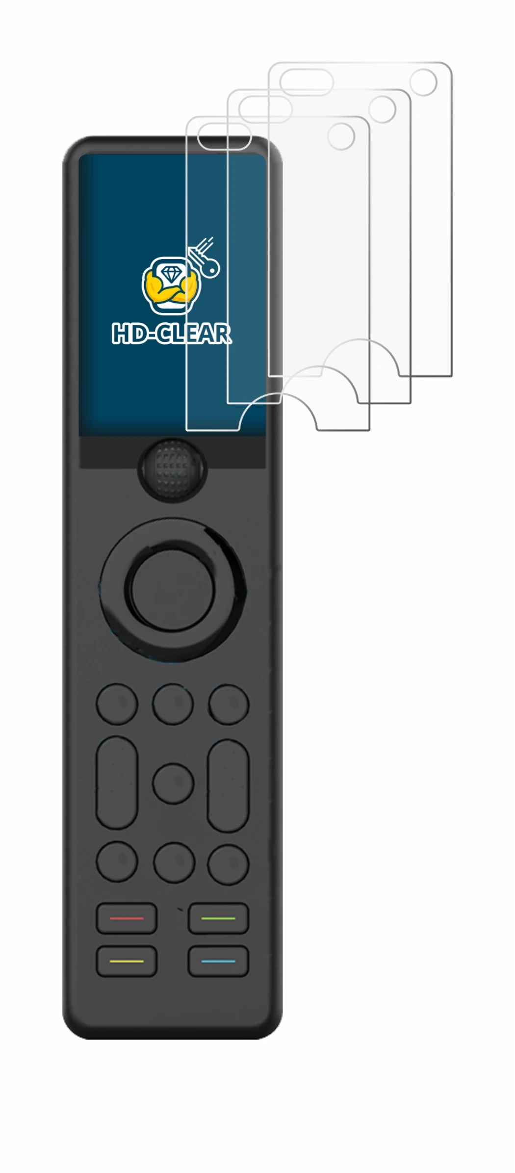 Image de l'appareil Sofabaton X1 avec une grande variété de protections d'écran.