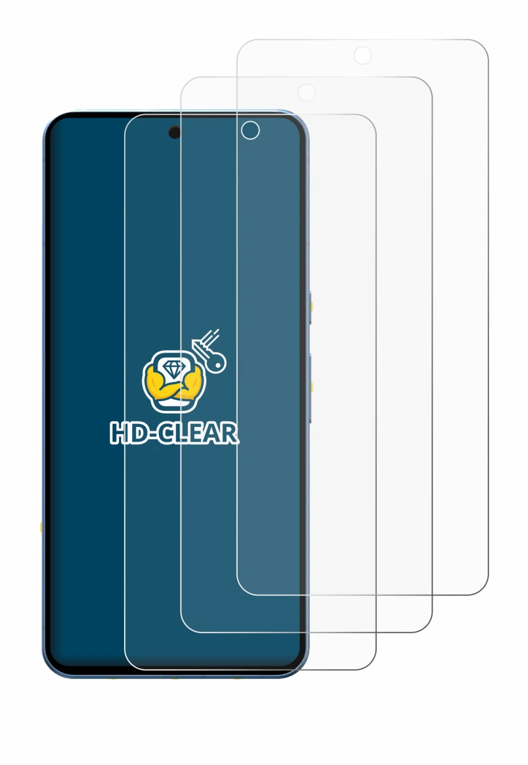 Image de l'appareil Google Pixel 8 Pro avec une grande variété de protections d'écran.