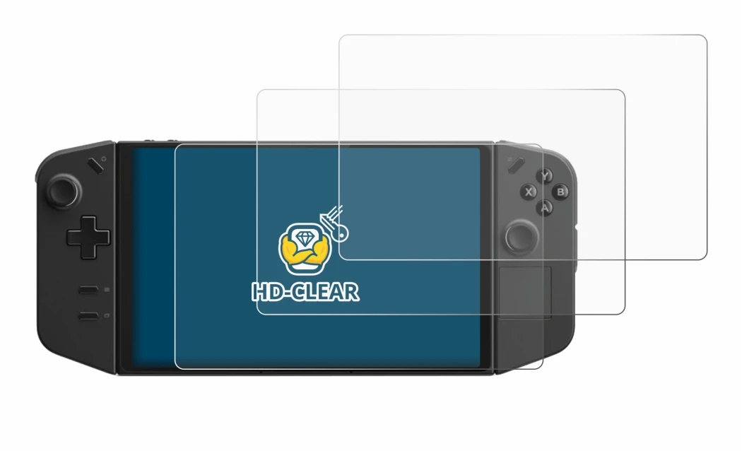 Image de l'appareil Lenovo Legion Go avec une grande variété de protections d'écran.