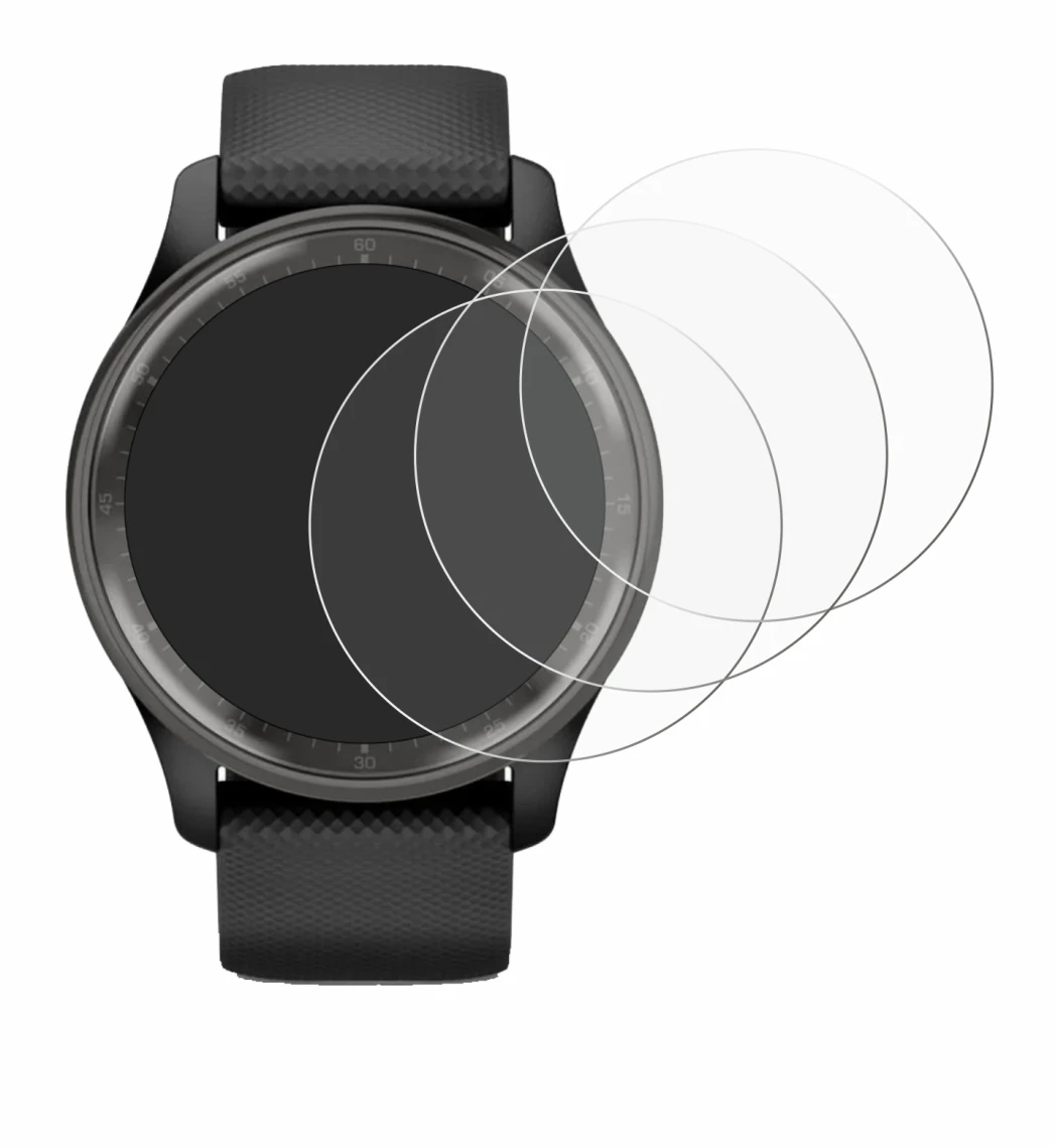 Image de l'appareil Garmin Vivomove Trend avec une grande variété de protections d'écran.