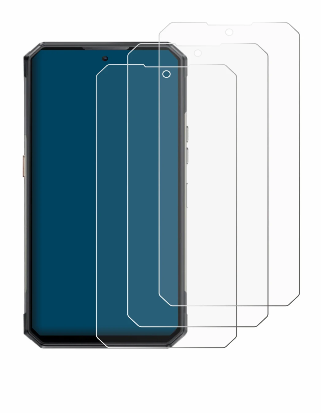 Image de l'appareil Oukitel WP30 Pro avec une grande variété de protections d'écran.