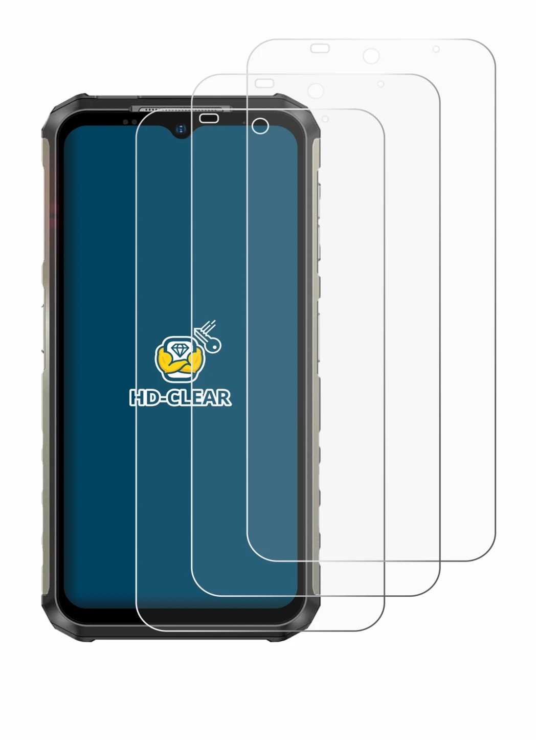 Image de l'appareil Ulefone Armor 22 avec une grande variété de protections d'écran.