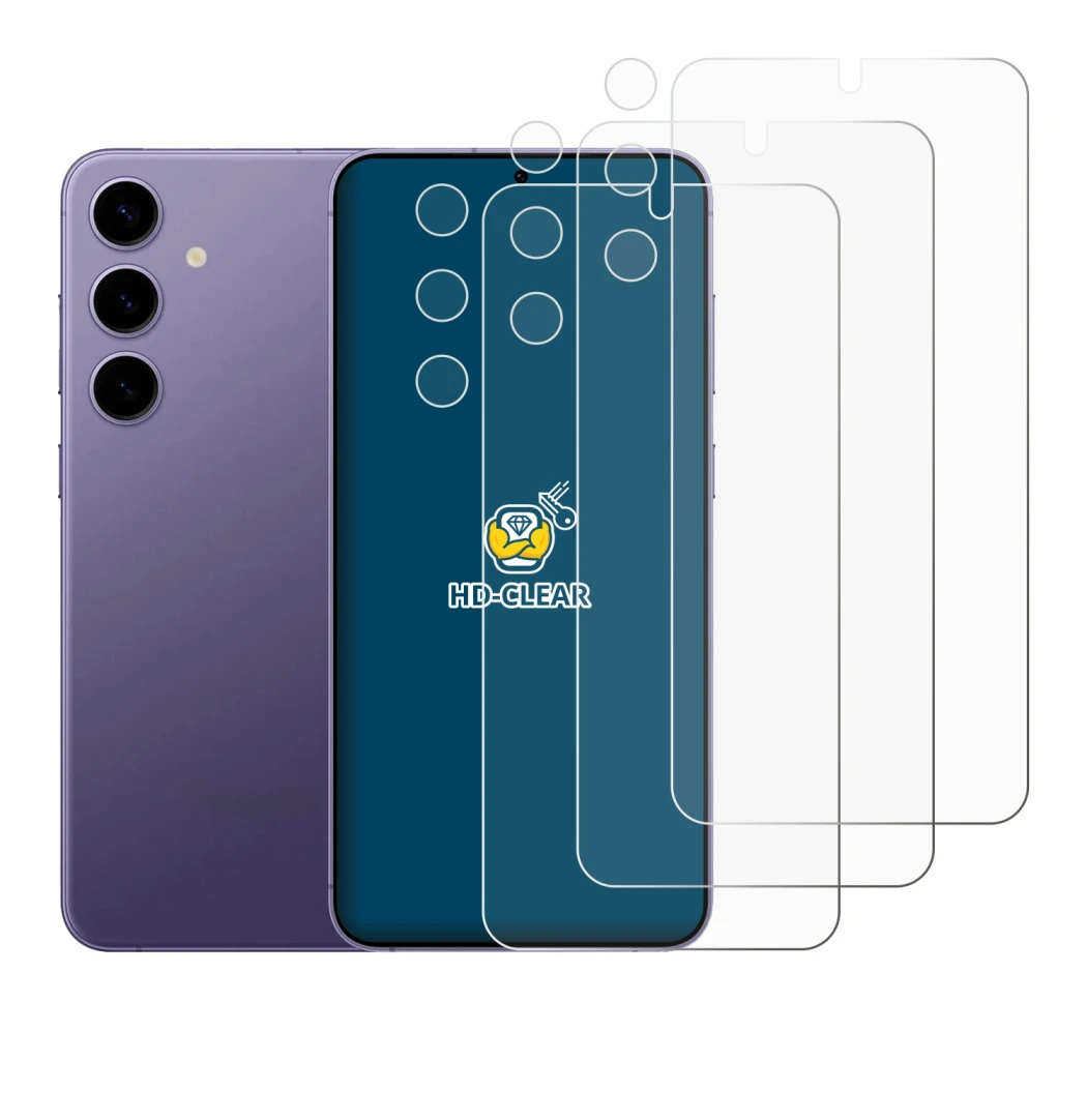 Image de l'appareil Samsung Galaxy S24 (Avant+Caméra) avec une grande variété de protections d'écran.