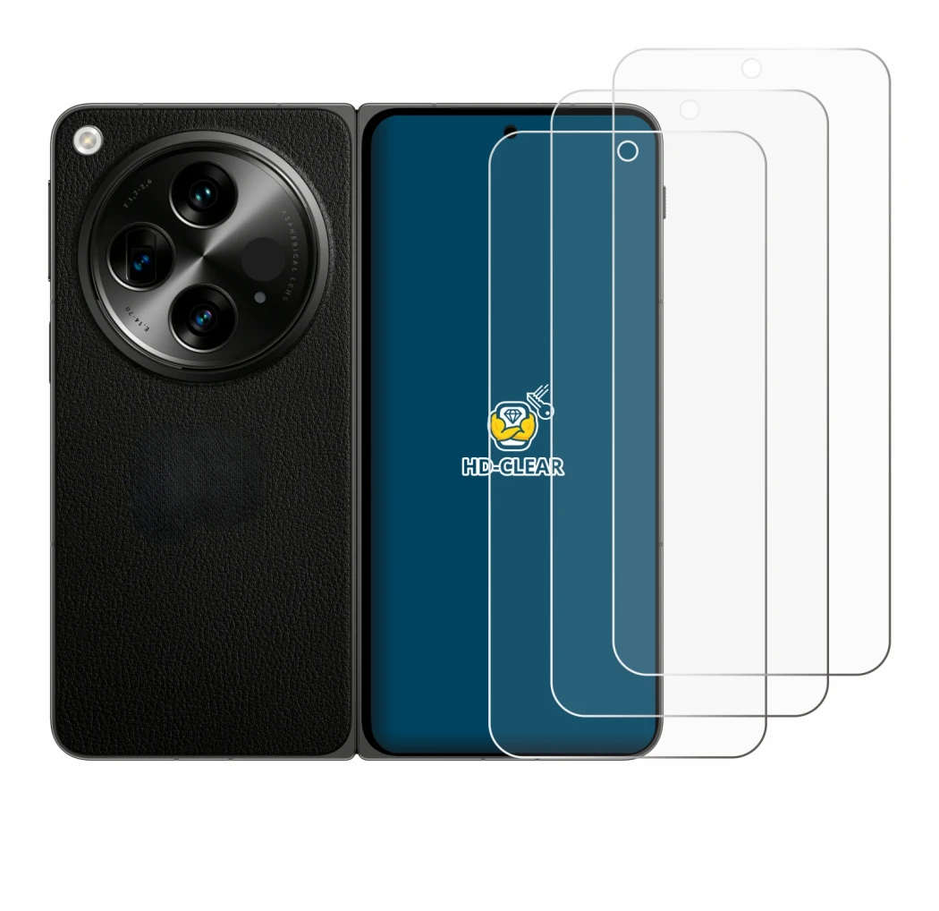 Image de l'appareil OnePlus Open (case-friendly) avec une grande variété de protections d'écran.