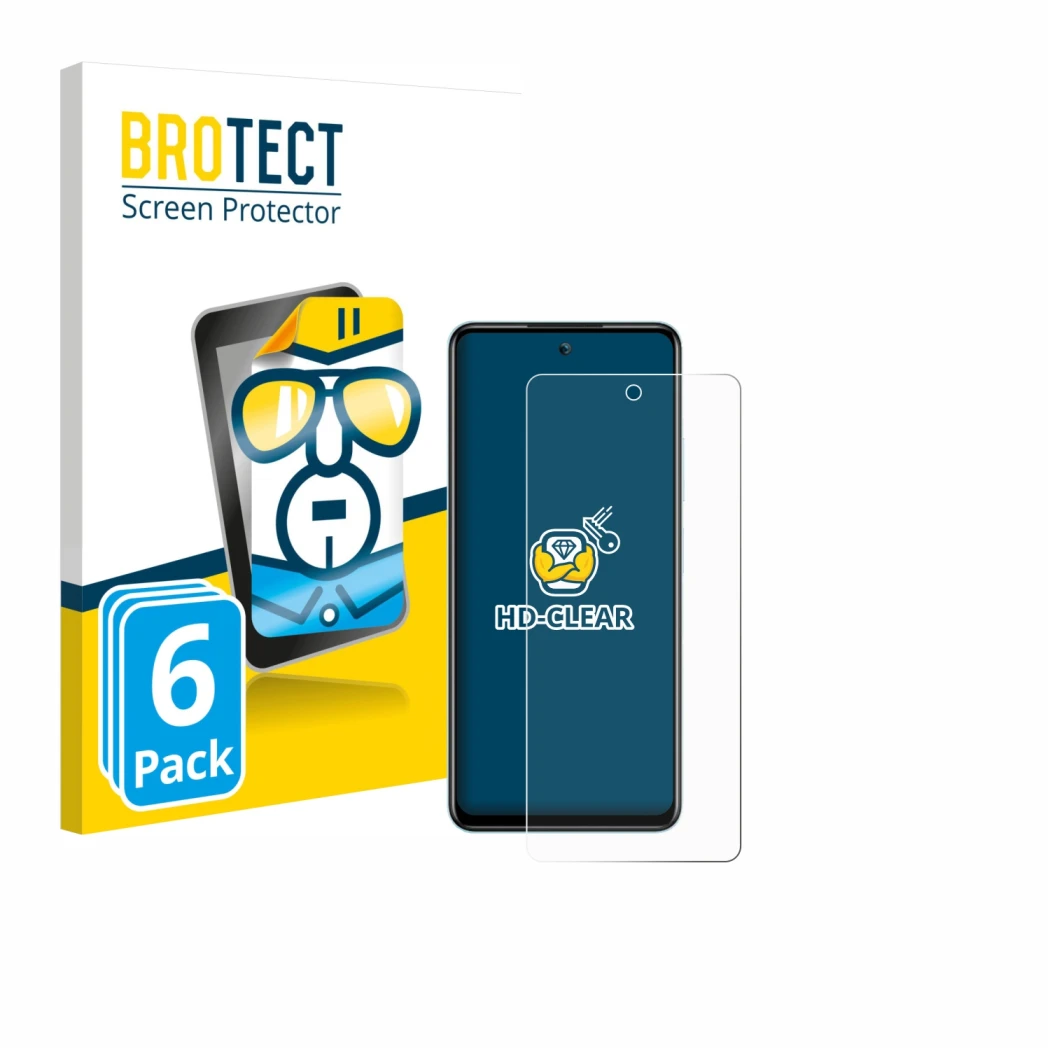Face avant d’un emballage produit avec le logo de la marque BROTECT. À côté, l’appareil Itel S24 est représenté avec la protec