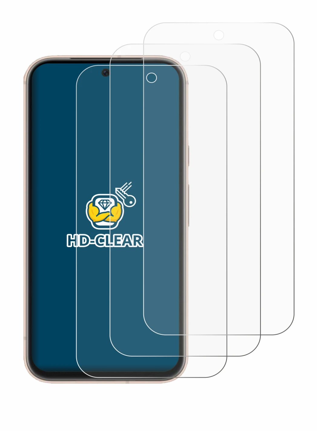 Image de l'appareil Google Pixel 8a avec une grande variété de protections d'écran.