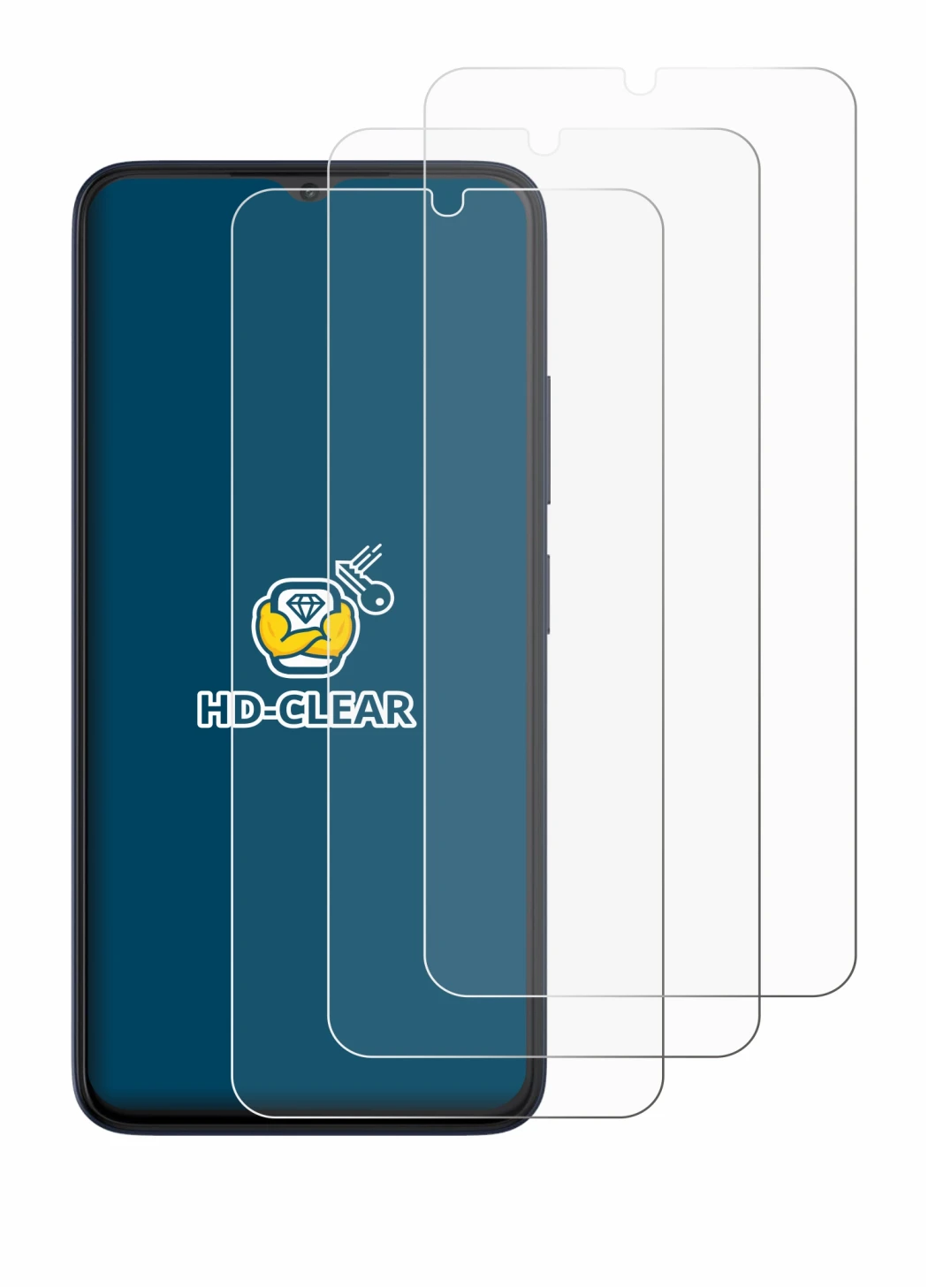Image de l'appareil Wiko T20 avec une grande variété de protections d'écran.