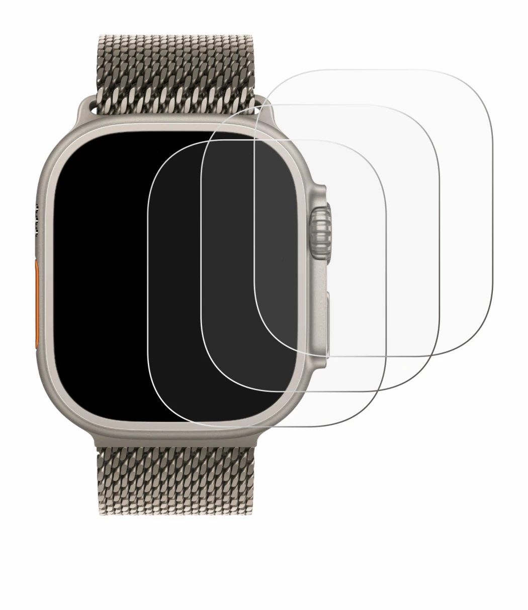 Image de l'appareil Apple Watch Ultra 3 avec une grande variété de protections d'écran.