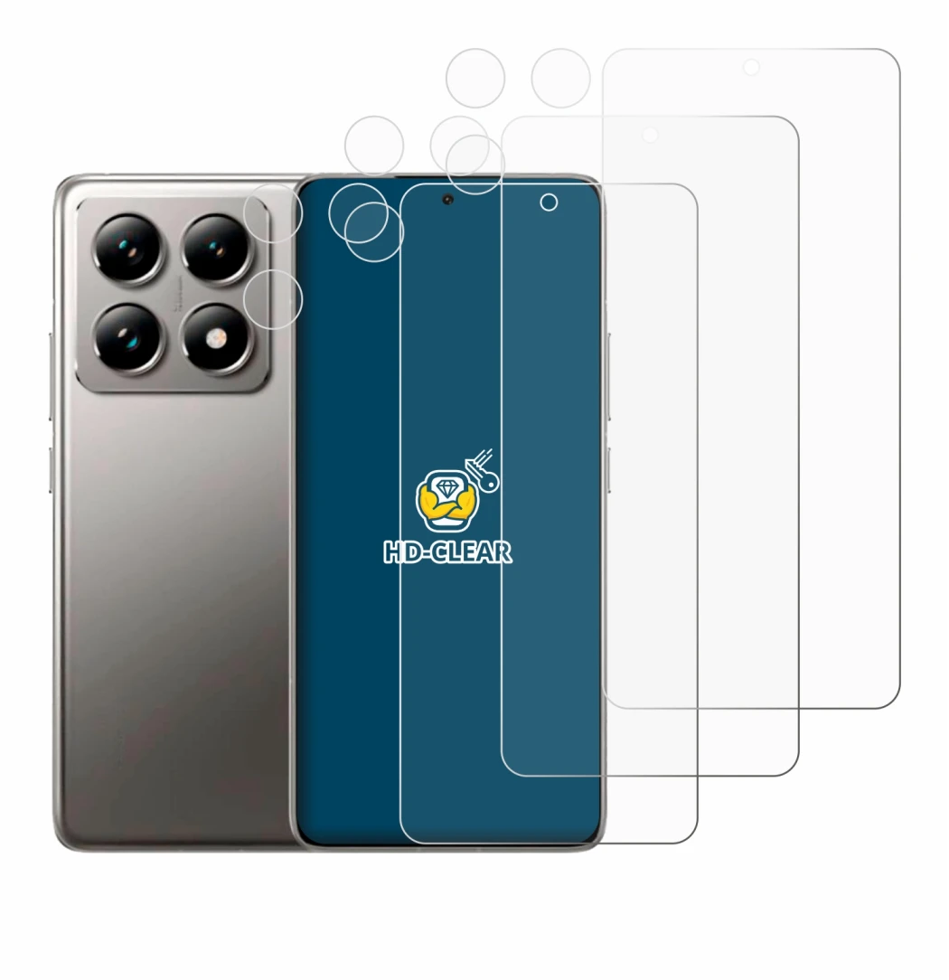 Image de l'appareil Xiaomi 14T (Avant+Caméra) avec une grande variété de protections d'écran.