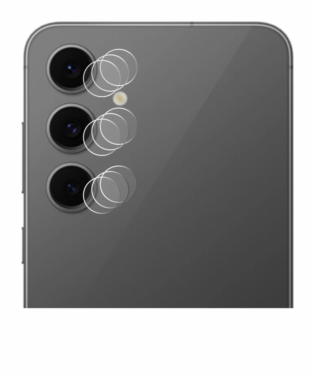 Image de l'appareil Samsung Galaxy S24 FE (Caméra UNIQUEMENT) avec une grande variété de protections d'écran.