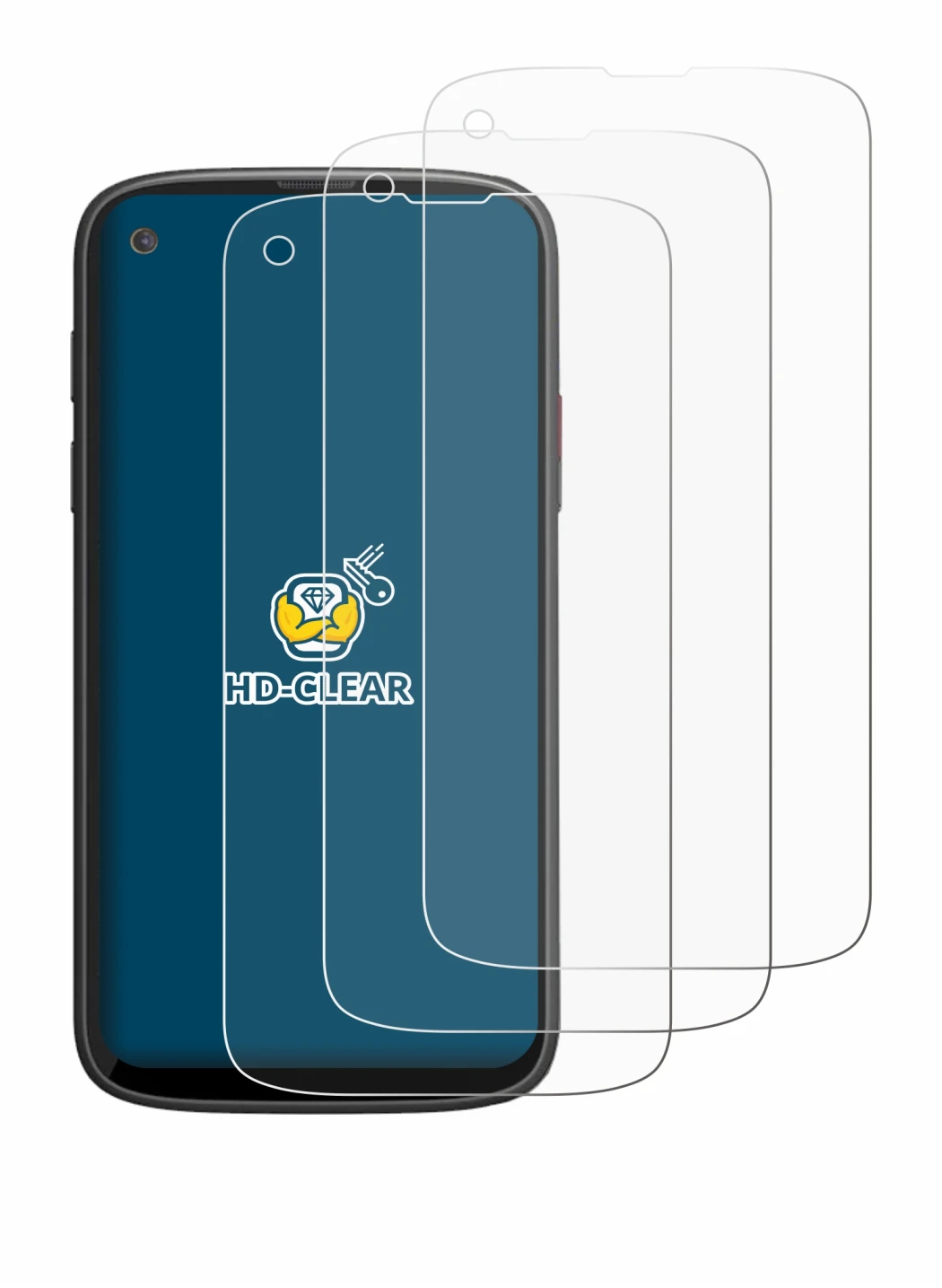 Image de l'appareil Unihertz Jelly Max avec une grande variété de protections d'écran.