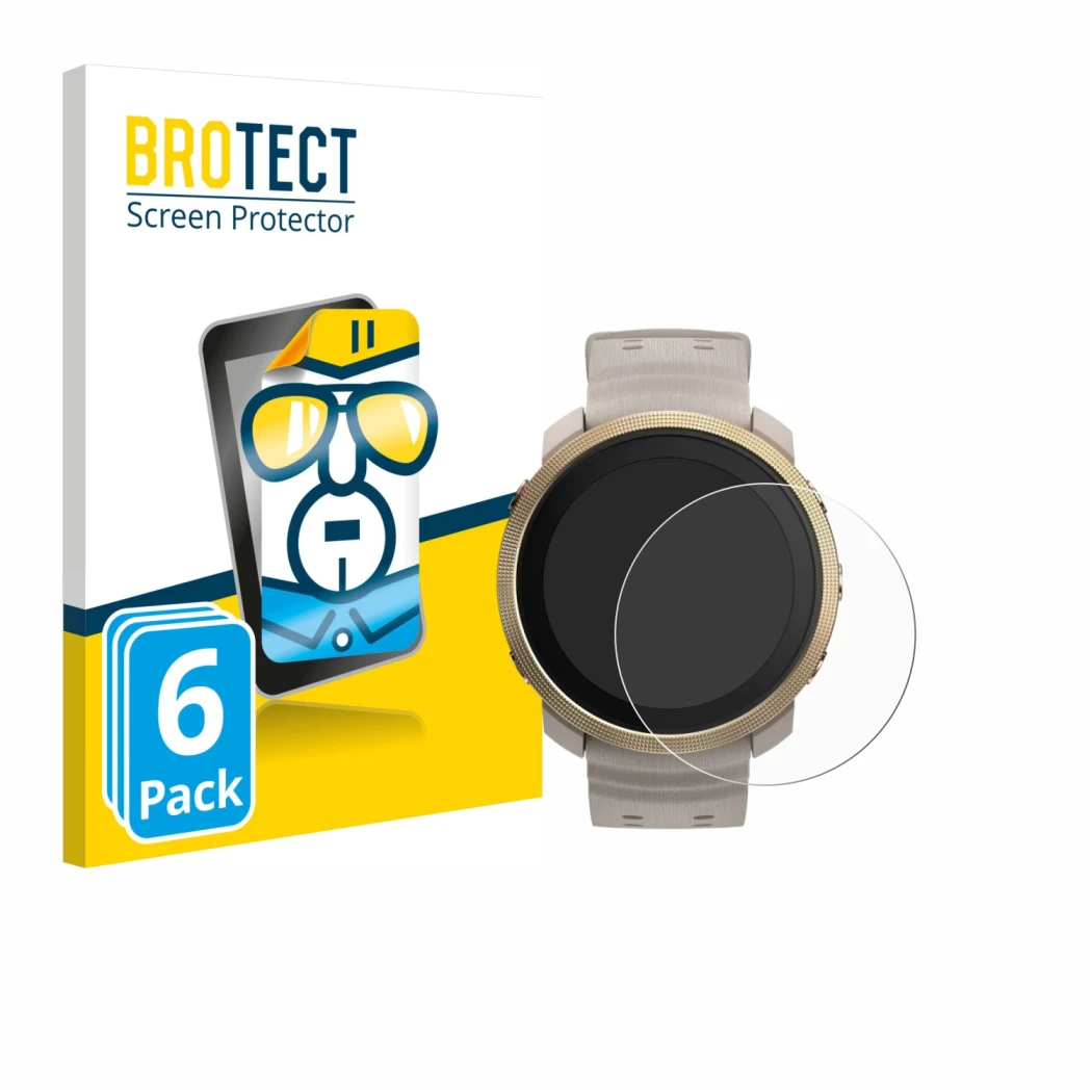 Face avant d’un emballage produit avec le logo de la marque BROTECT. À côté, l’appareil Polar Vantage M3 est représenté avec l