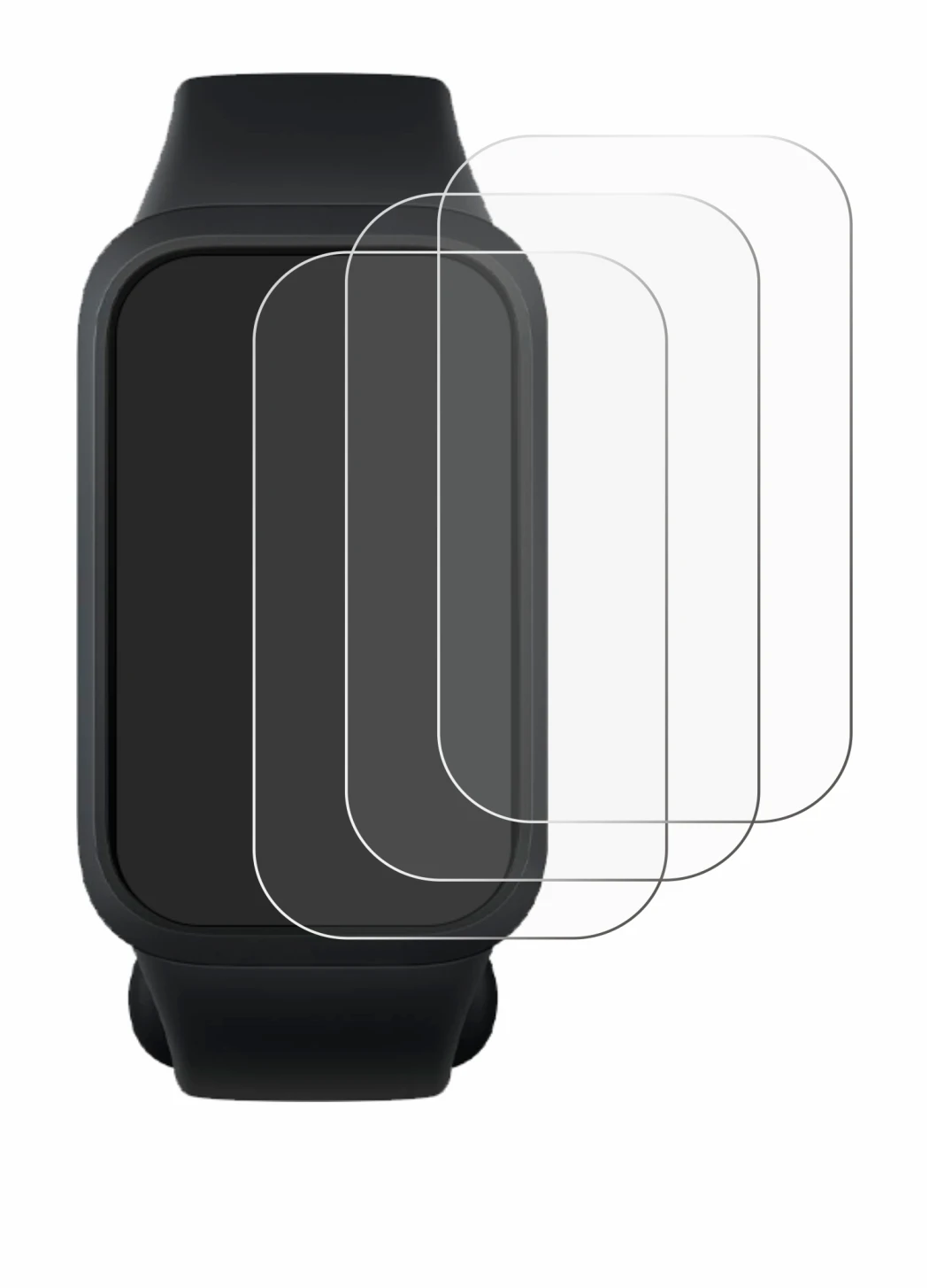 Image de l'appareil Xiaomi Smart Band 9 Active avec une grande variété de protections d'écran.