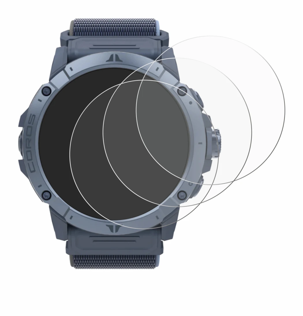 Image de l'appareil Coros Vertix 2S avec une grande variété de protections d'écran.