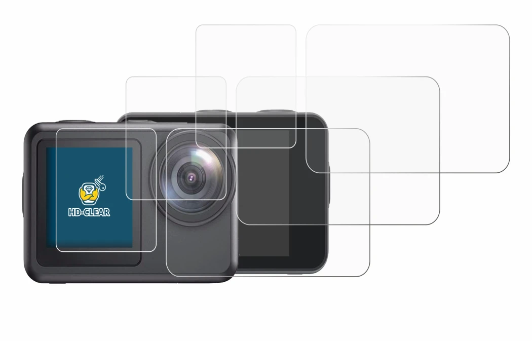 Image de l'appareil Akaso Brave 7 LE avec une grande variété de protections d'écran.