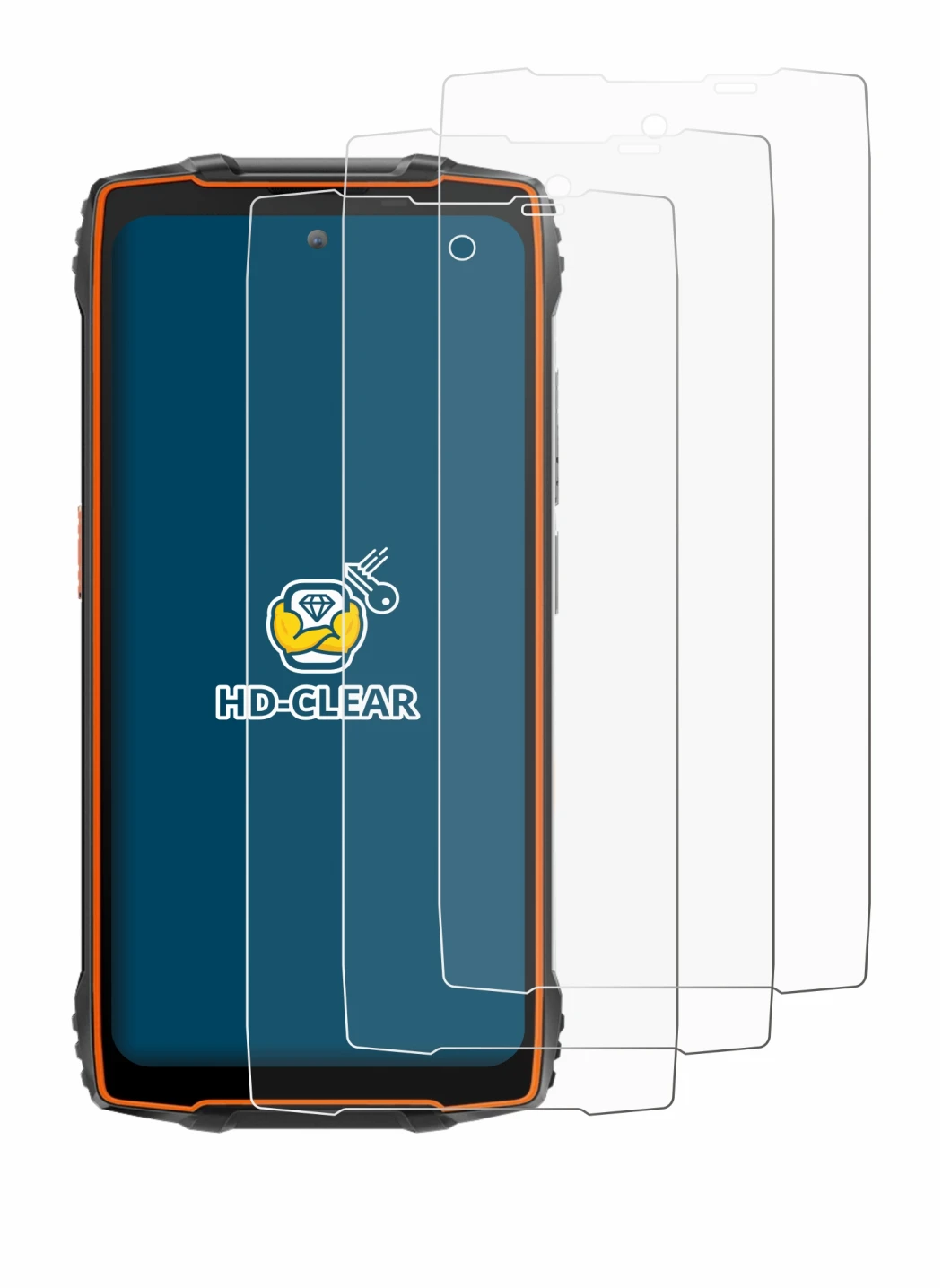 Image de l'appareil Blackview BV8200 avec une grande variété de protections d'écran.