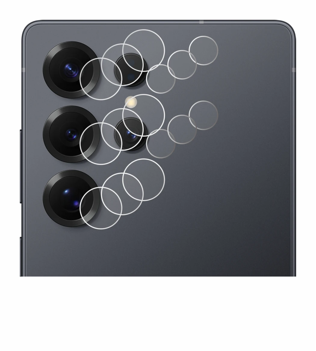 Image de l'appareil Samsung Galaxy S25 Ultra (Caméra UNIQUEMENT) avec une grande variété de protections d'écran.