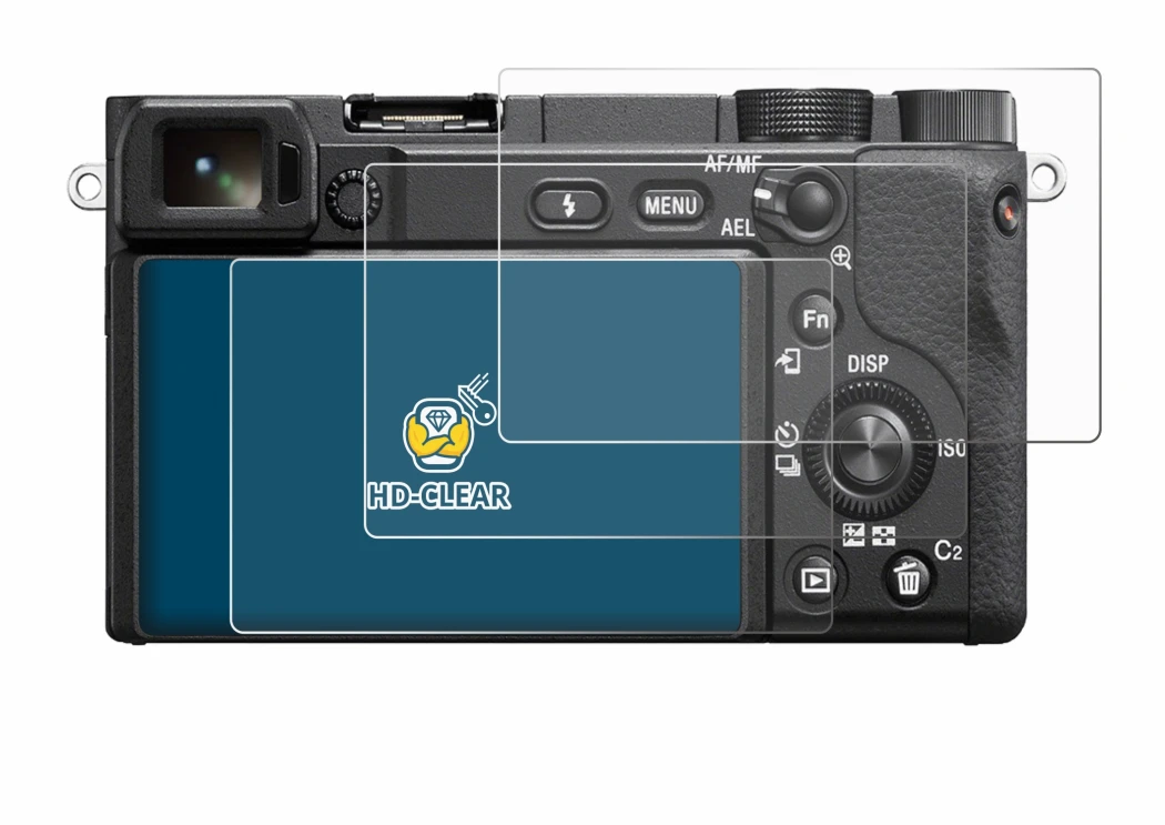 Image de l'appareil Sony Alpha 6100A avec une grande variété de protections d'écran.