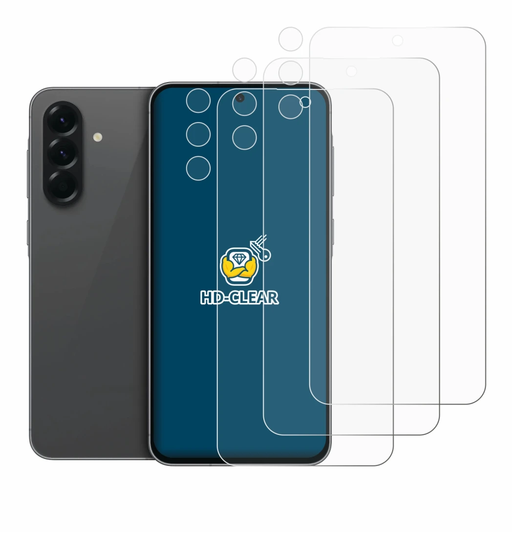 Image de l'appareil Samsung Galaxy A56 5G (Avant+Caméra) avec une grande variété de protections d'écran.