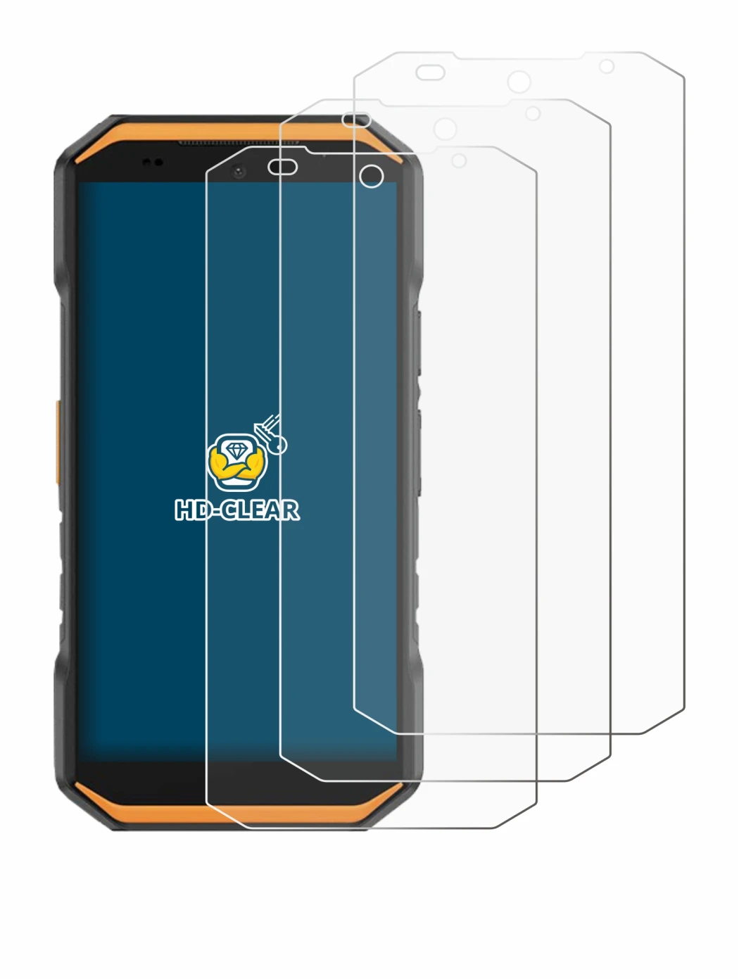 Image de l'appareil Ulefone Armor X32 avec une grande variété de protections d'écran.