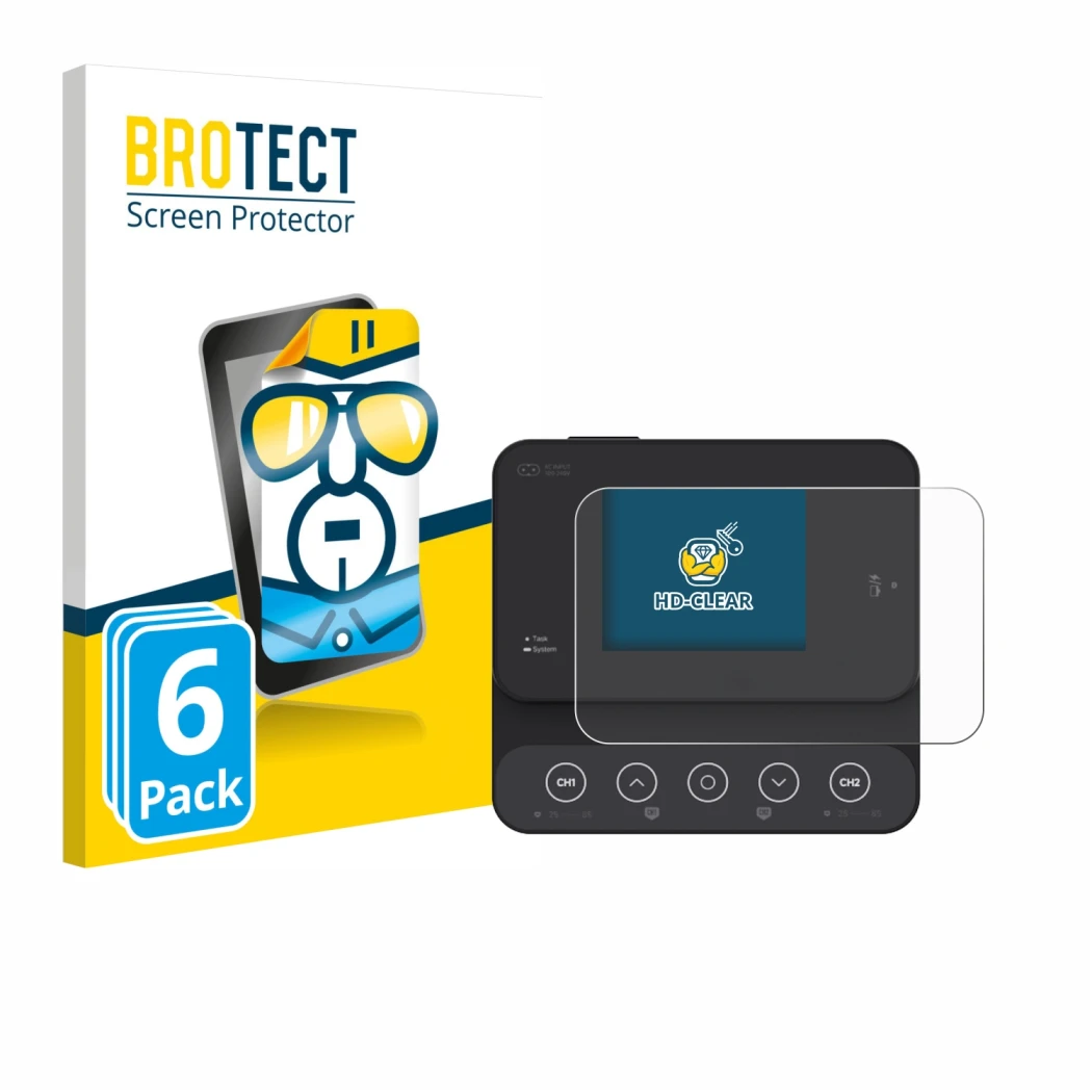 Face avant d’un emballage produit avec le logo de la marque BROTECT. À côté, l’appareil ISDT K2Zip est représenté avec la prot