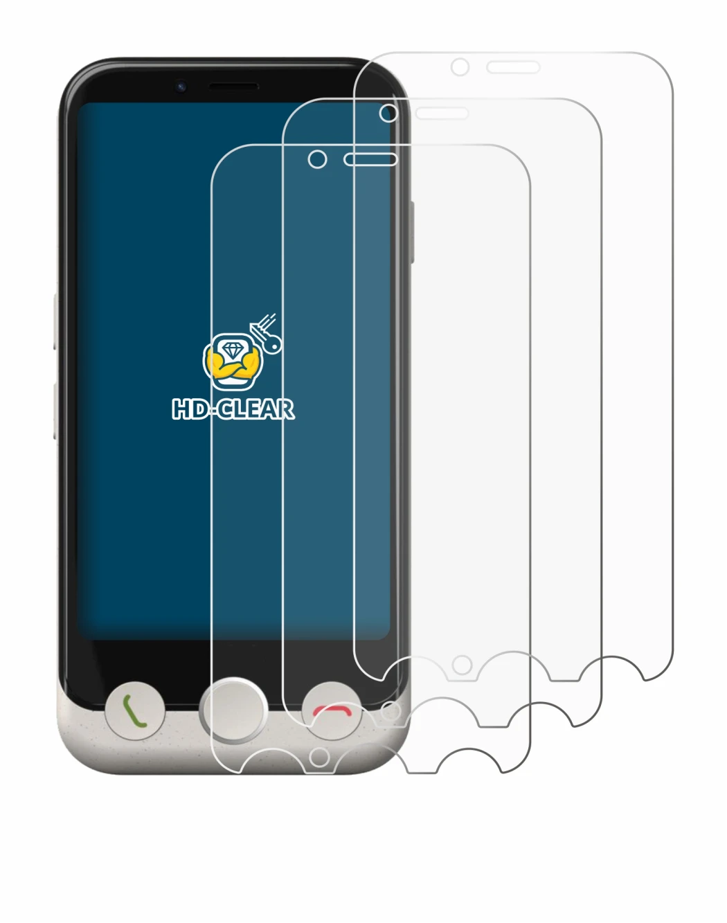 Image de l'appareil Doro Aurora A10 avec une grande variété de protections d'écran.