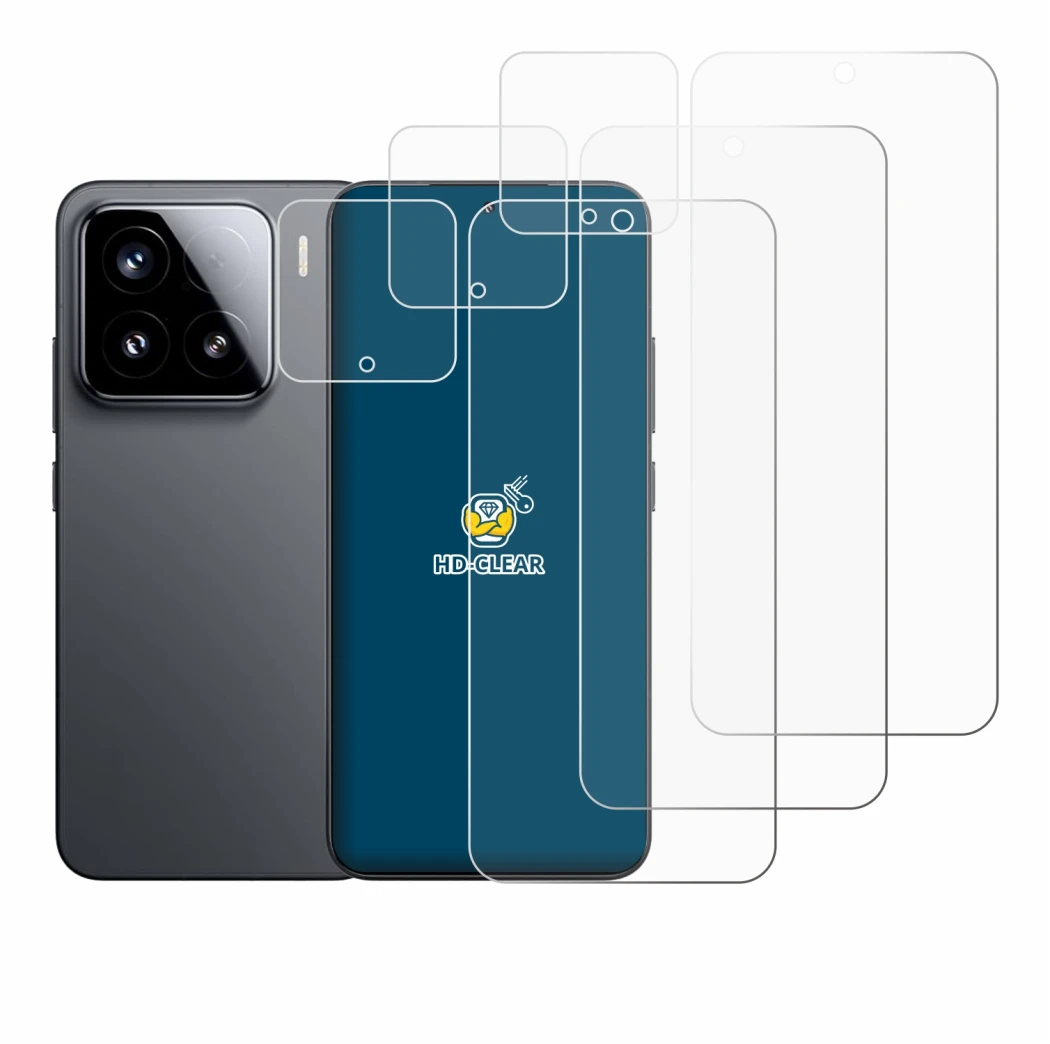 Image de l'appareil Xiaomi 15 (Avant+Caméra) avec une grande variété de protections d'écran.