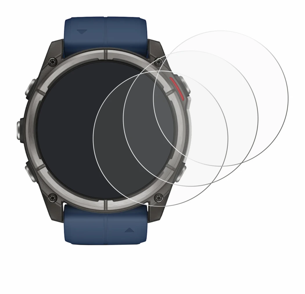 Image de l'appareil Garmin quatix 8 (51 mm) avec une grande variété de protections d'écran.