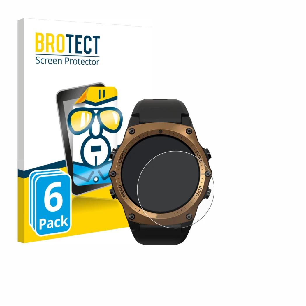 Face avant d’un emballage produit avec le logo de la marque BROTECT. À côté, l’appareil Shearwater Teric dive computer est rep