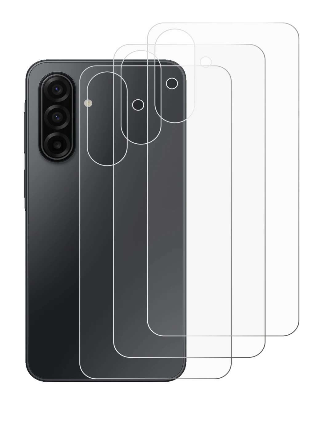 Image de l'appareil Samsung Galaxy A17 5G (Arrière) avec une grande variété de protections d'écran.