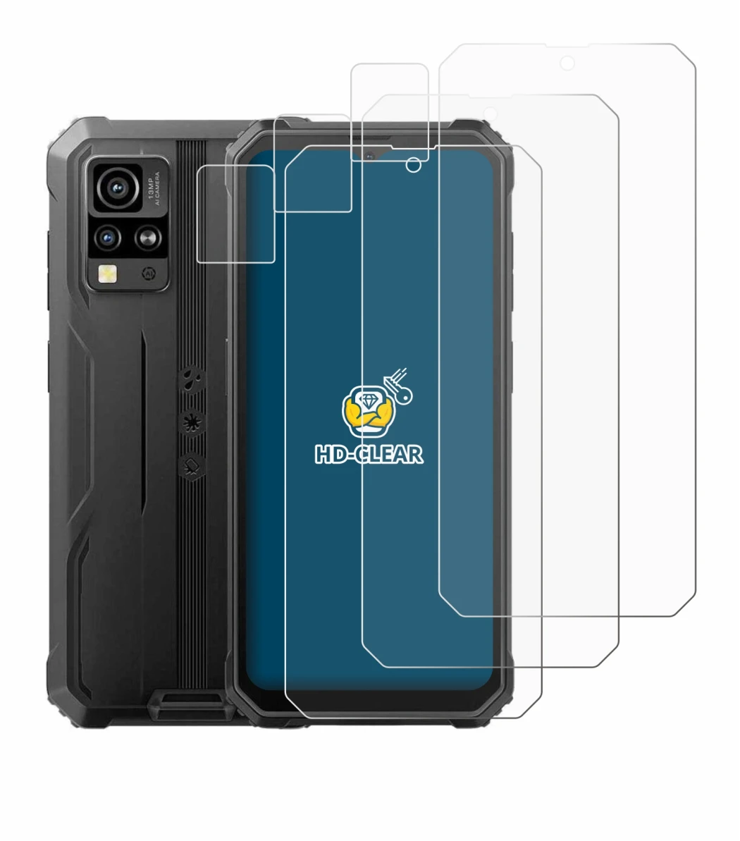 Image de l'appareil Blackview BV4800 (Avant+Caméra) avec une grande variété de protections d'écran.