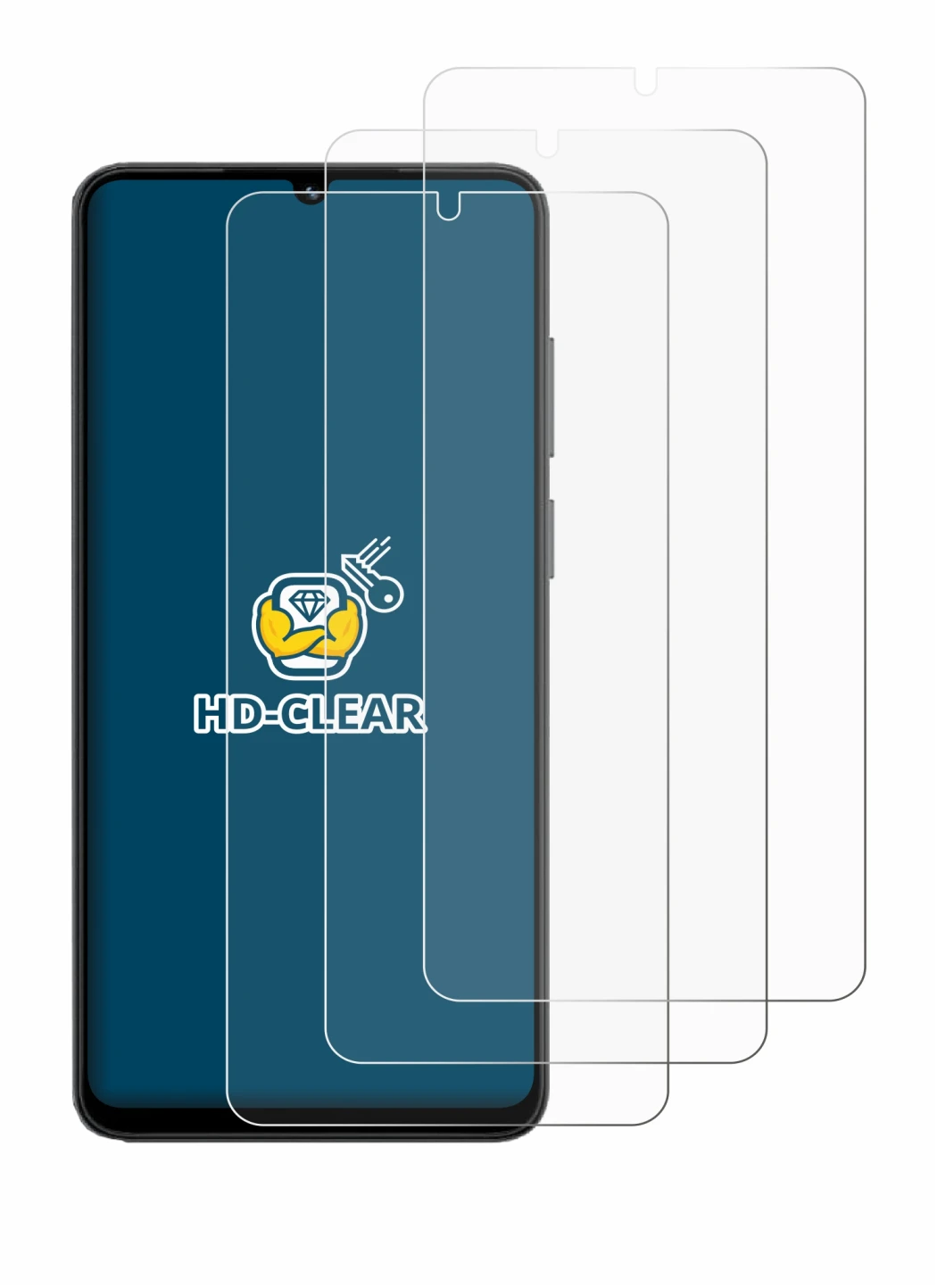 Image de l'appareil Honor X5c avec une grande variété de protections d'écran.